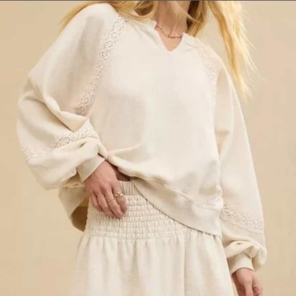 Aerie Hey Crochet Sweatshirt - Picture 2 of 13